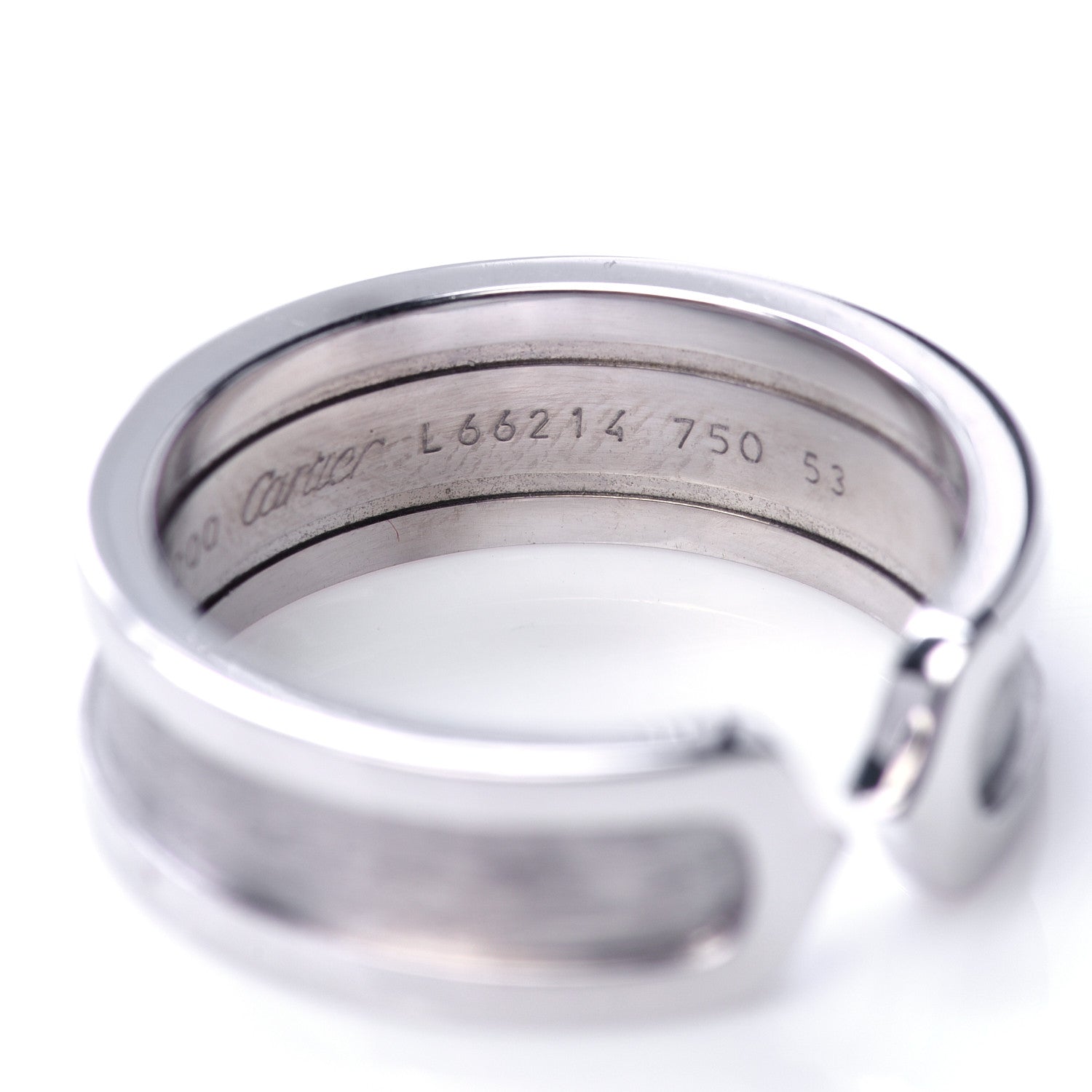 Cartier 18K White Gold 6.5mm C De Cartier Ring 53 6.5 5 of 5
