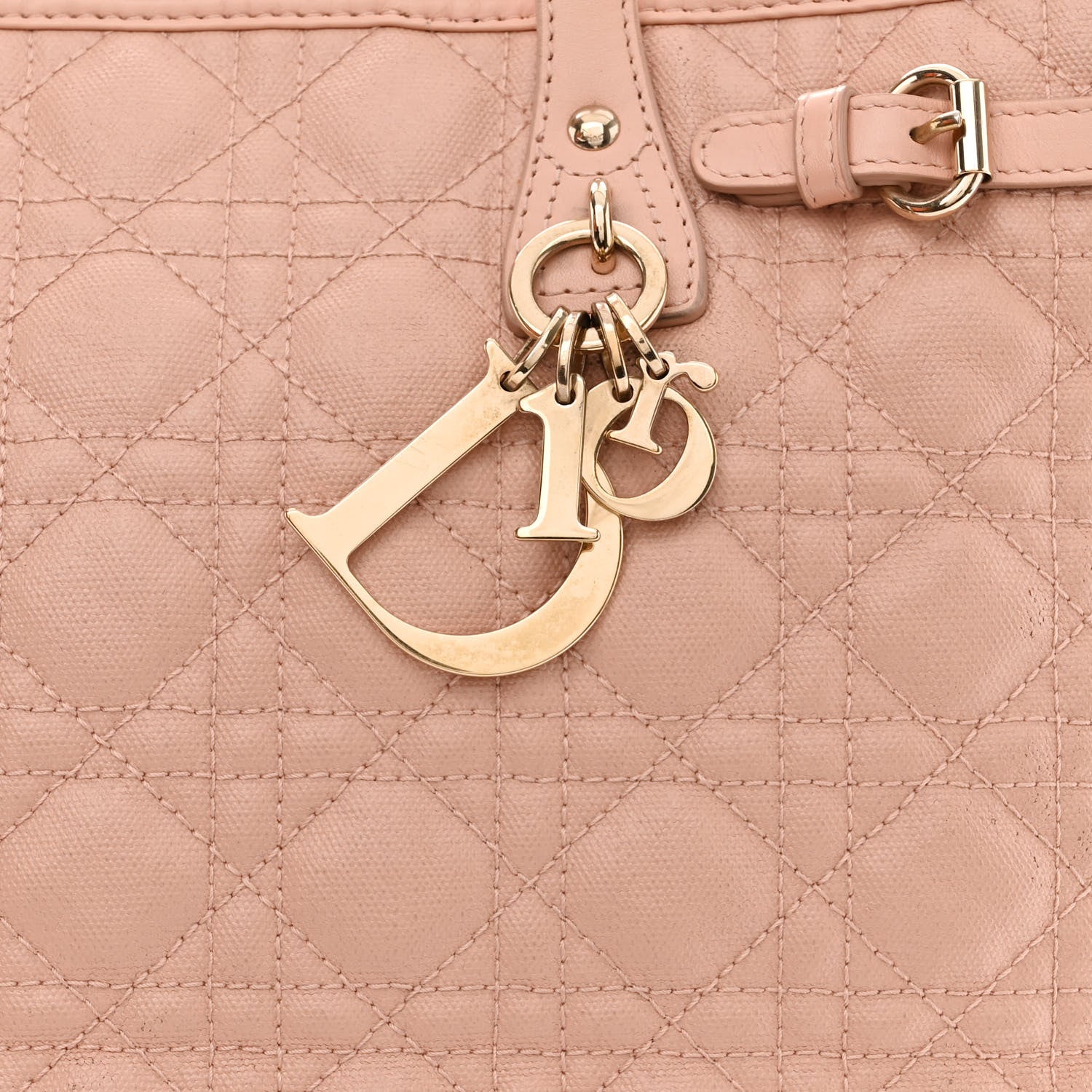 Christian Dior Coated Canvas Cannage Medium Panarea Tote Rosato 8 of 20