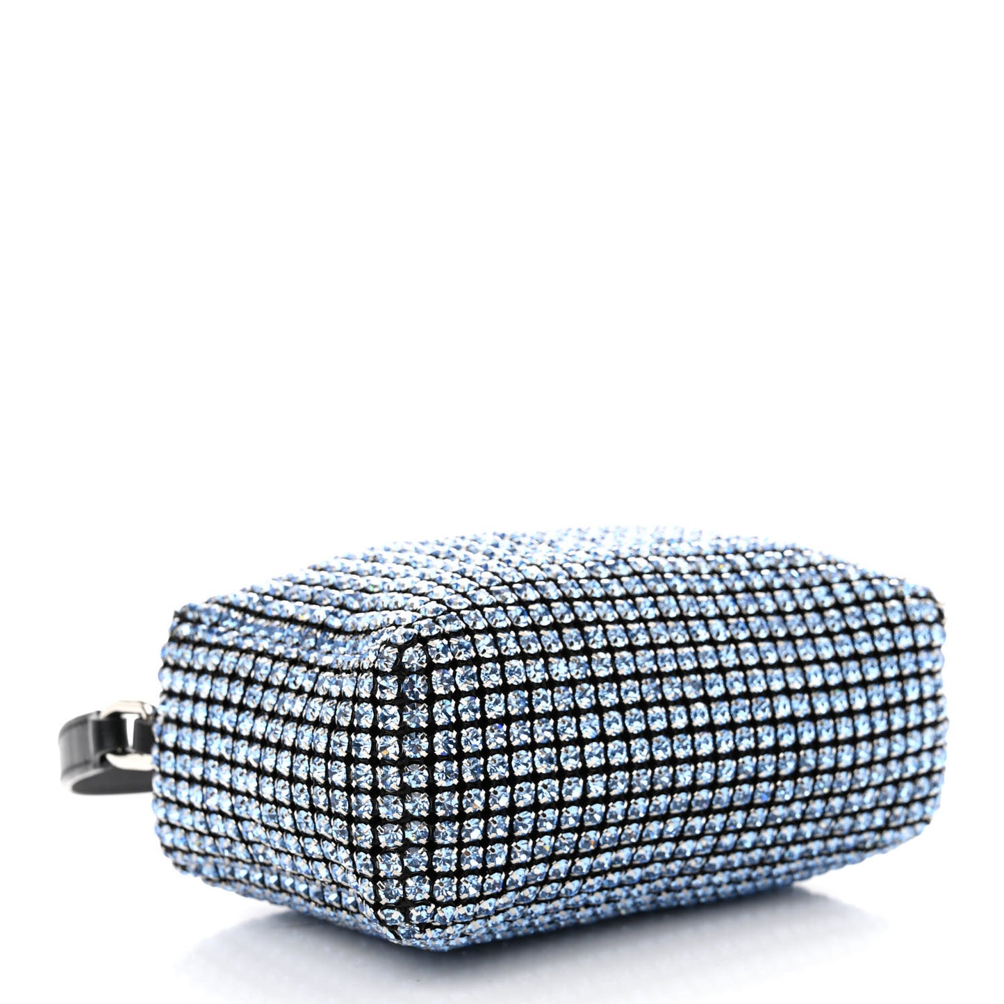 Mesh Crystal Rhinestone Mini Heiress Pouch Baby Blue