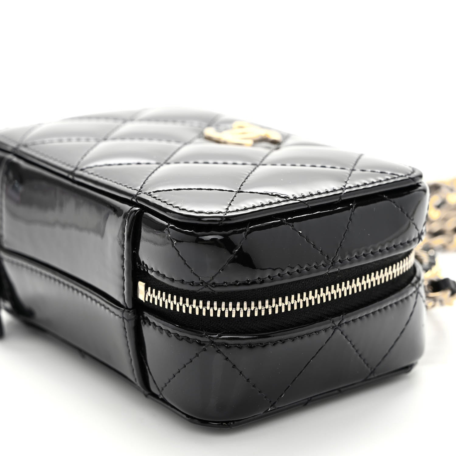 Chanel Patent Quilted Mini Pick Me Up Vanity Case Black 10 of 10