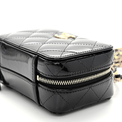 Chanel Patent Quilted Mini Pick Me Up Vanity Case Black 10 of 10