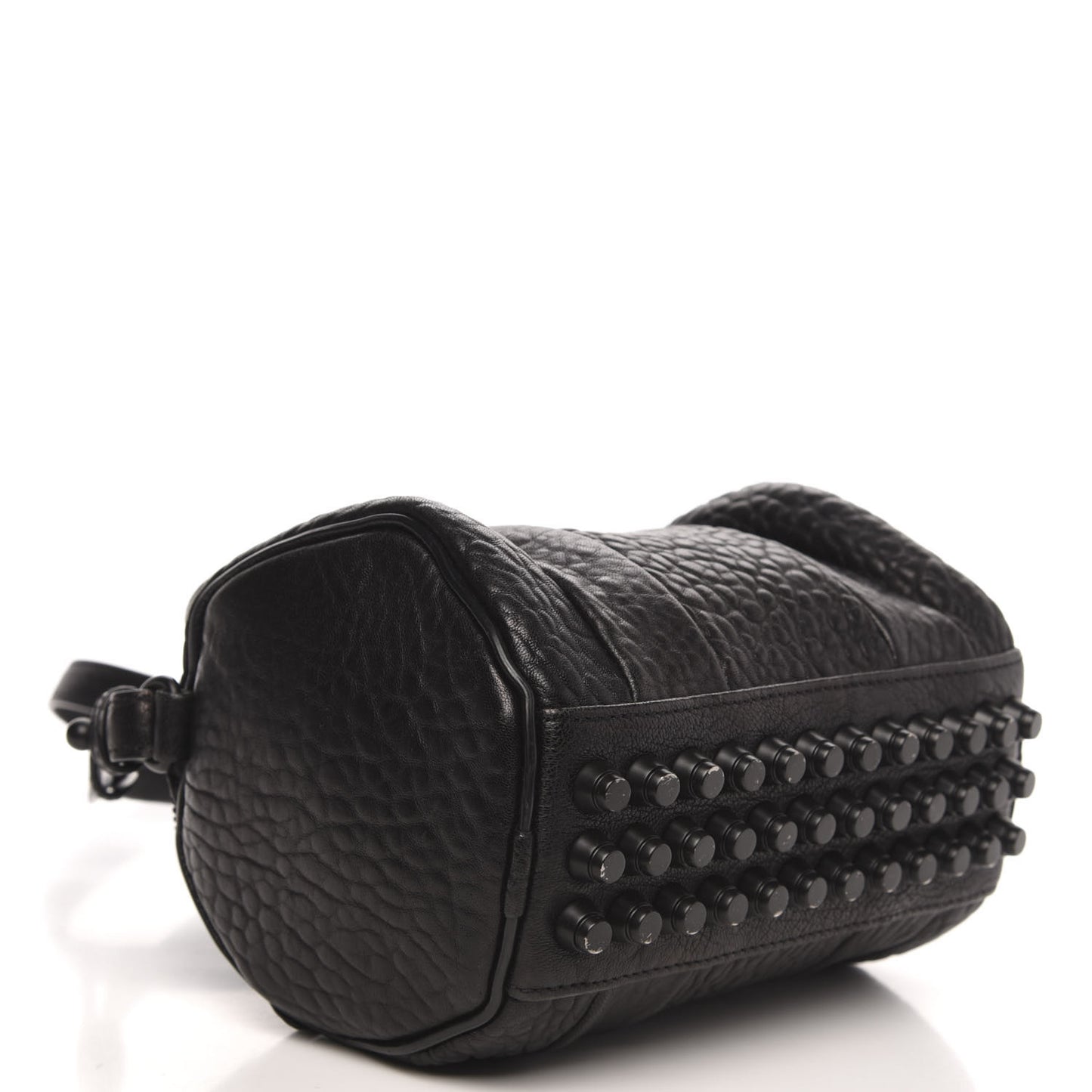 Pebbled Lambskin Mini Rockie Black Matte Black Hardware