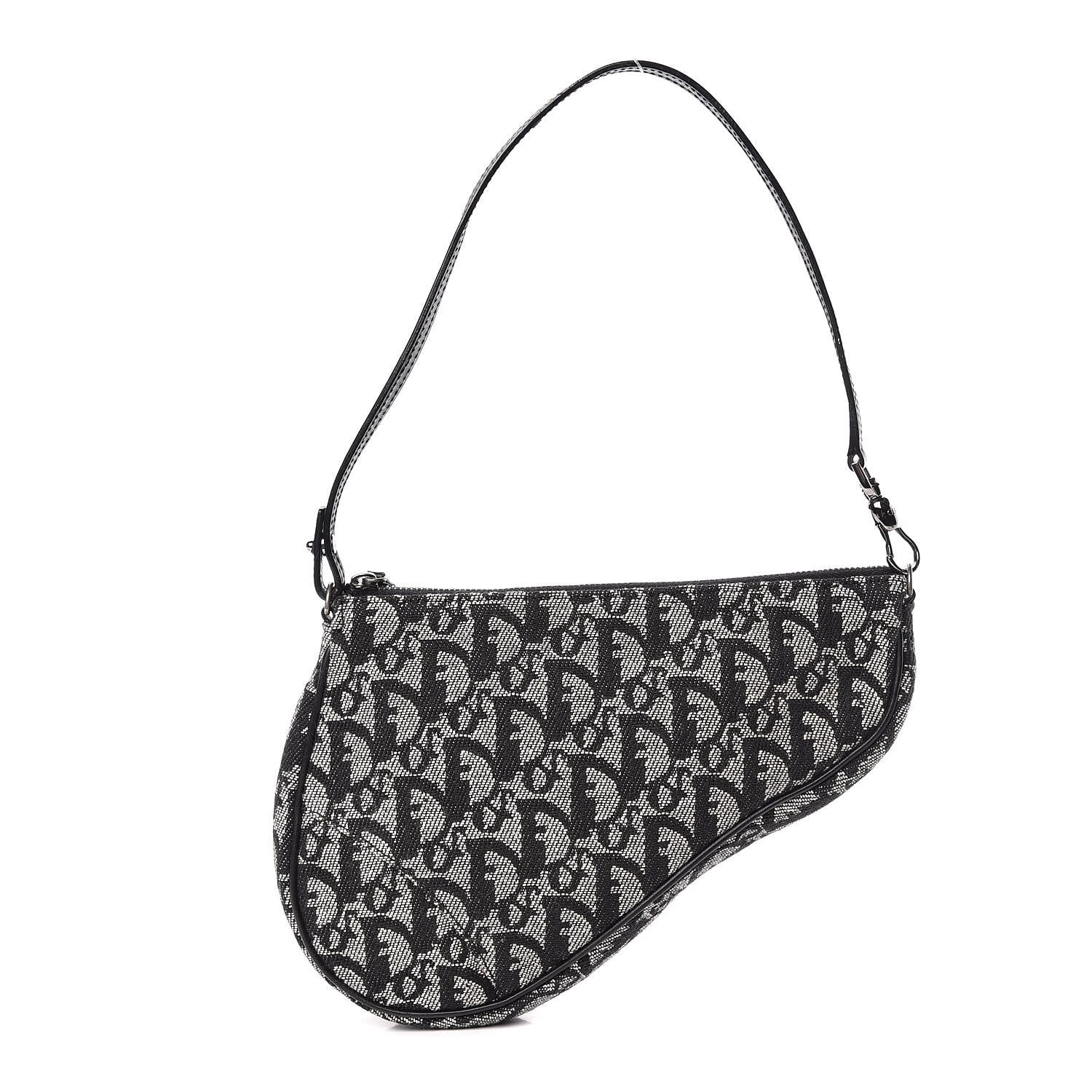 Christian Dior Monogram Mini Saddle Pochette Black 1 of 16