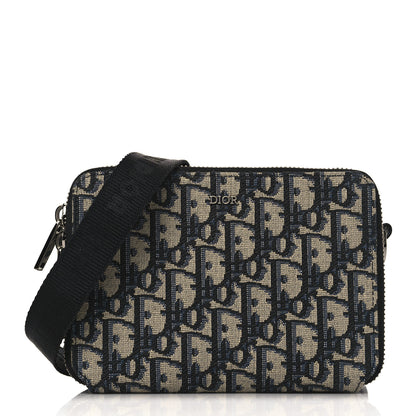 Christian Dior Oblique Pouch Navy Blue 1 of 10