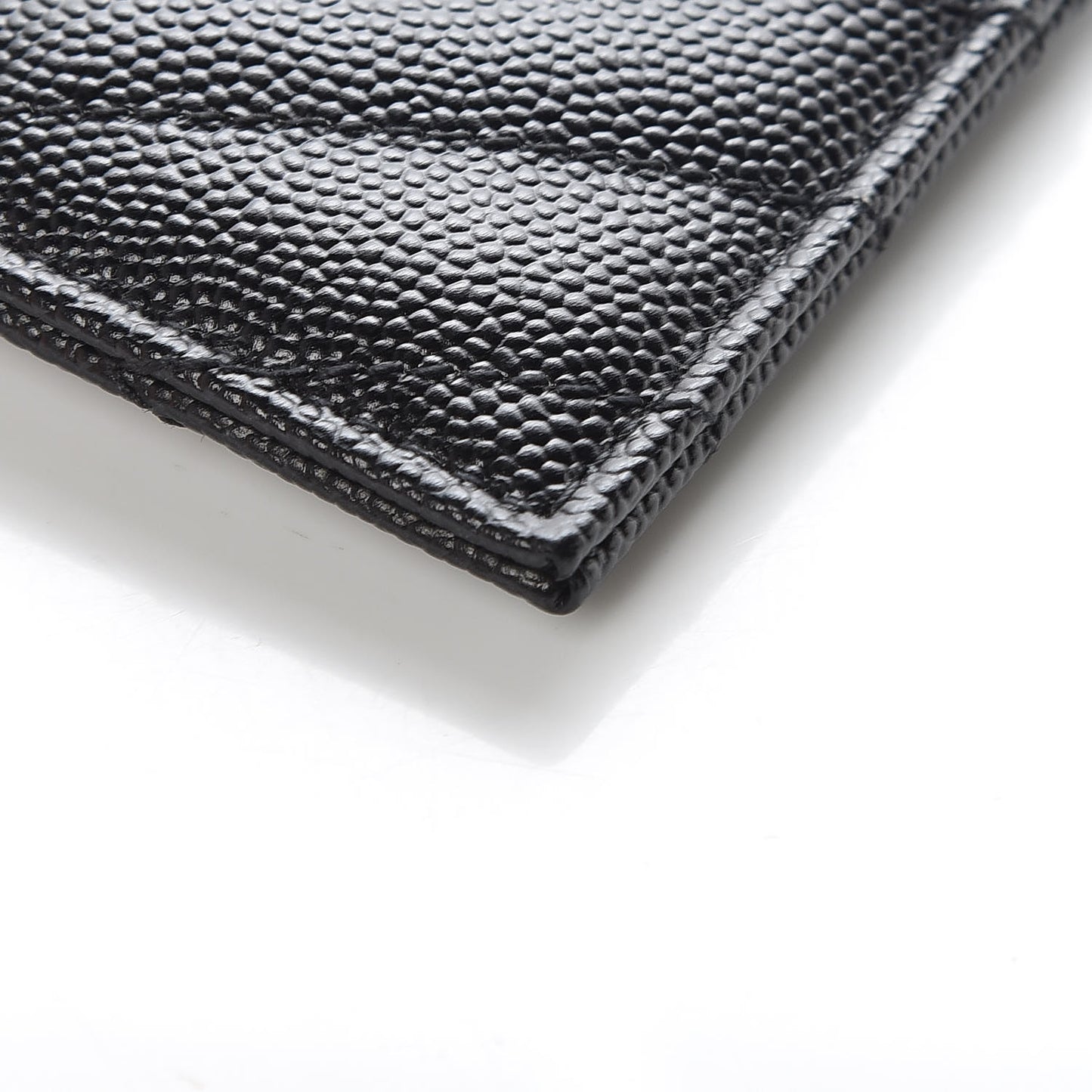 Grain De Poudre Matelasse Chevron Monogram Credit Card Case Black