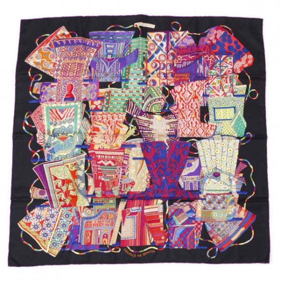 Silk Voyage En Etoffes Scarf 90 Black