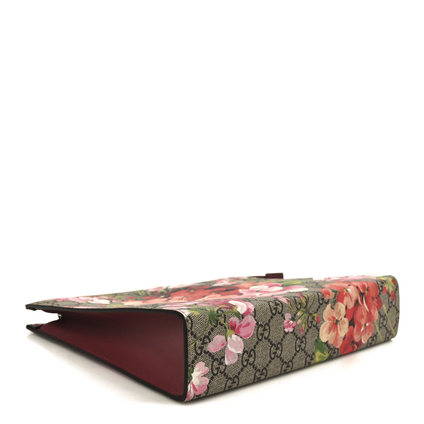 GG Supreme Monogram Blooms Large Cosmetic Case Beige Multicolor Dry Rose