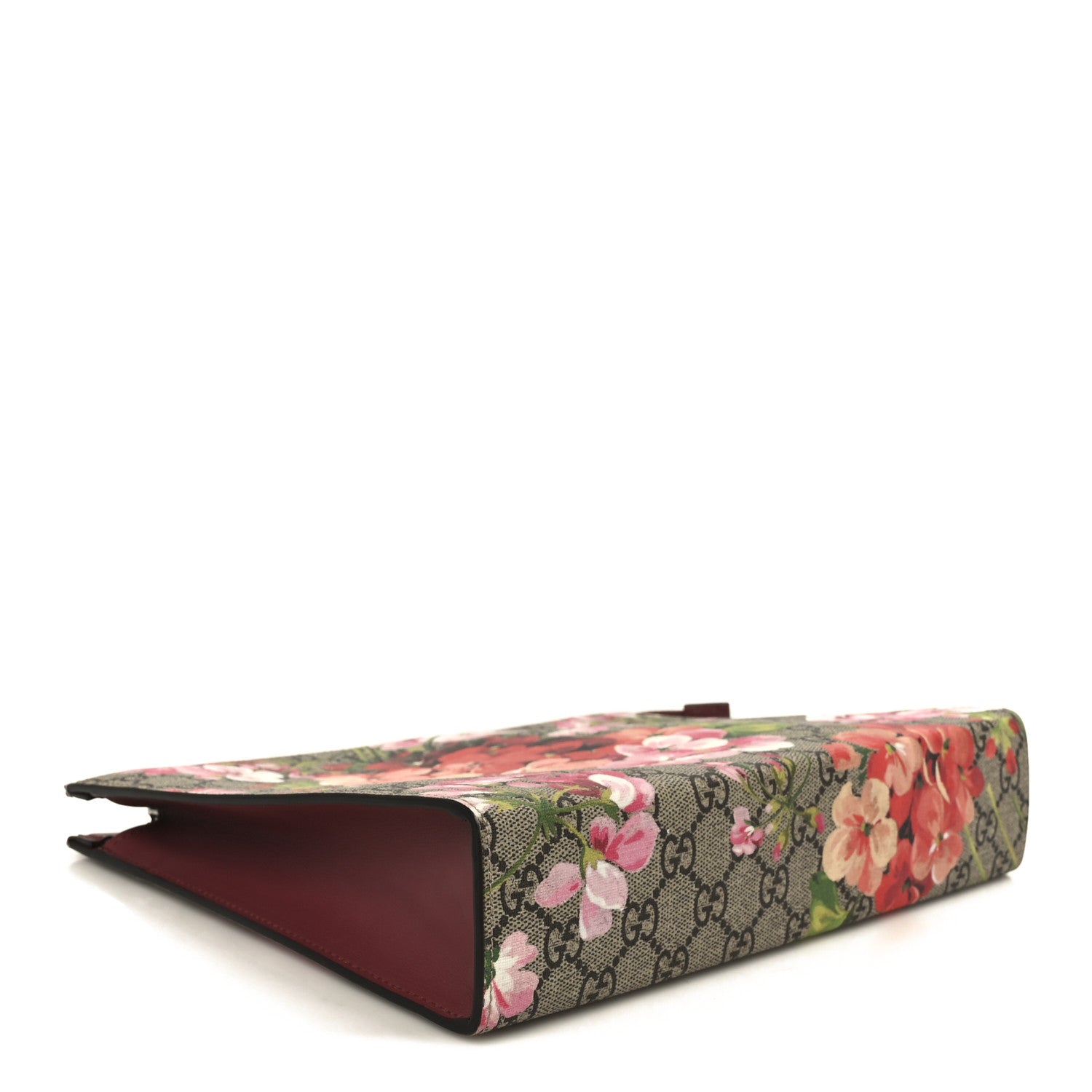 Gucci GG Supreme Monogram Blooms Large Cosmetic Case Beige Multicolor Dry Rose 4 of 8