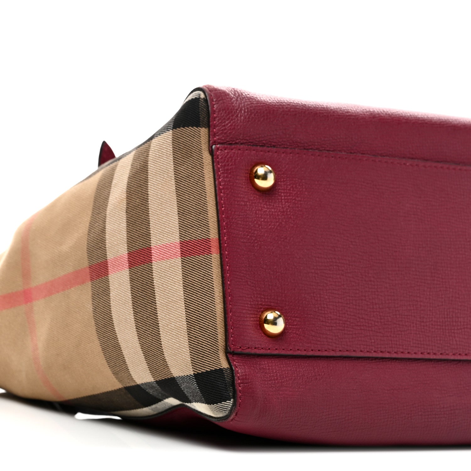 Burberry Grainy Calfskin House Check Small Canterbury Berry Pink 8 of 9