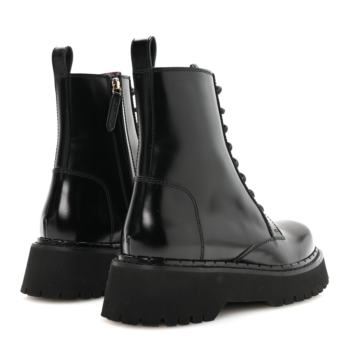 Spice Lux Nappa Web Combat Boots 37 Black