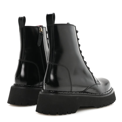 Gucci Spice Lux Nappa Web Combat Boots 37 Black 5 of 9