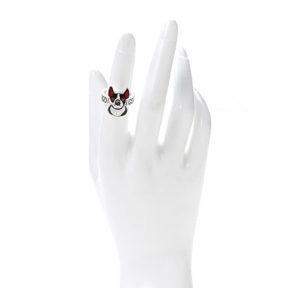 Gucci Sterling Silver Enamel Orso Ring 52 6 2 of 7