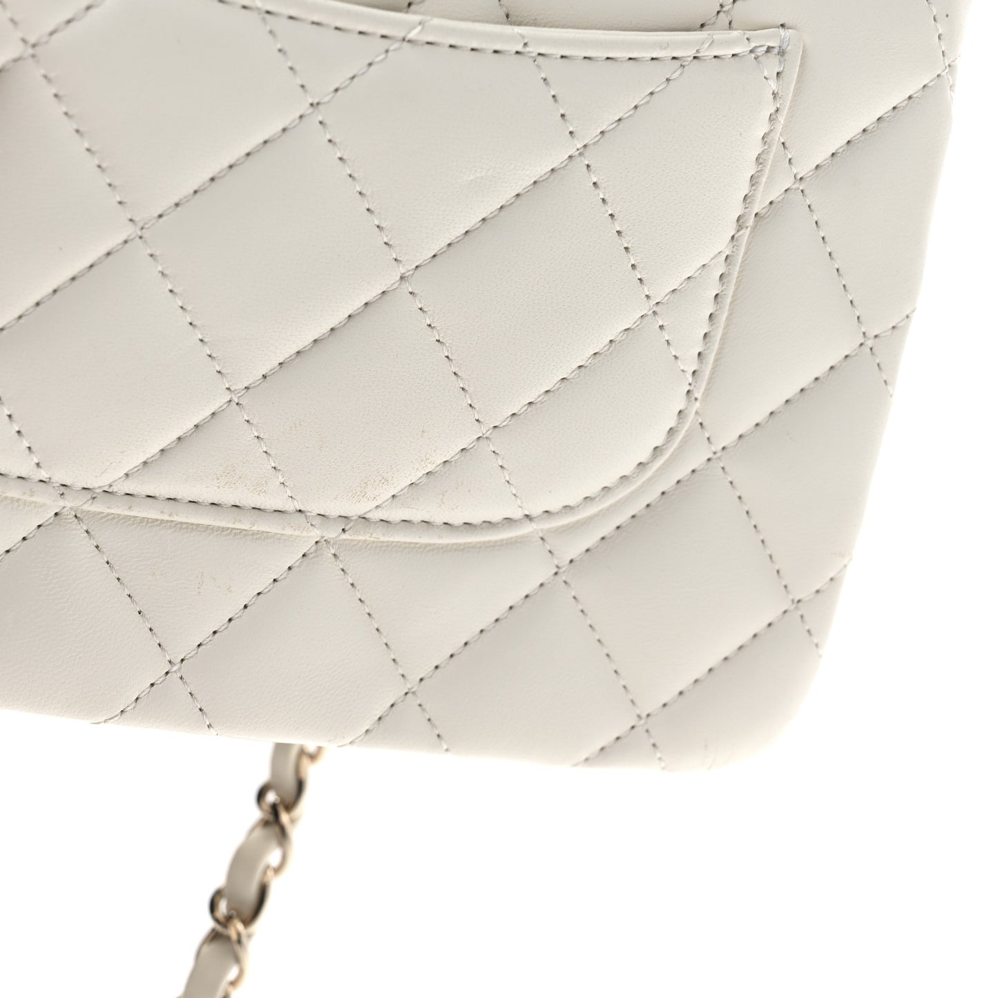 Lambskin Quilted Mini Trendy CC Dual Handle Flap Bag White