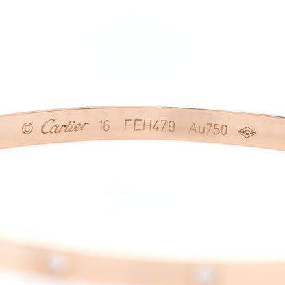 Cartier 18K Pink Gold 10 Diamond Small LOVE Bracelet 16 4 of 5