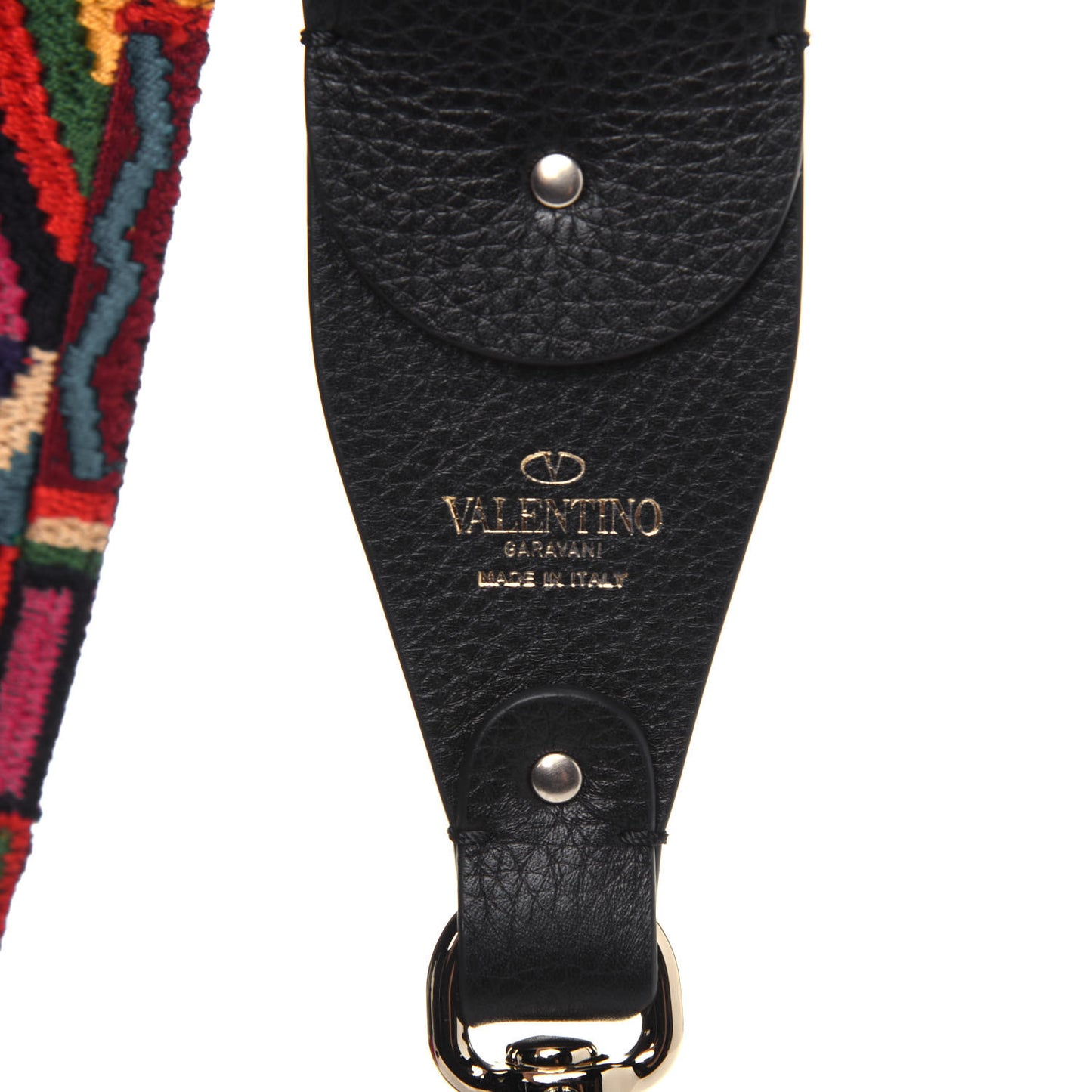 Canvas Native Couture 1975 Embroidered Rockstud Guitar Strap Multicolor