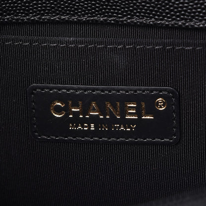 Chanel Caviar Chevron Quilted Medium Boy Flap Black 5 of 9