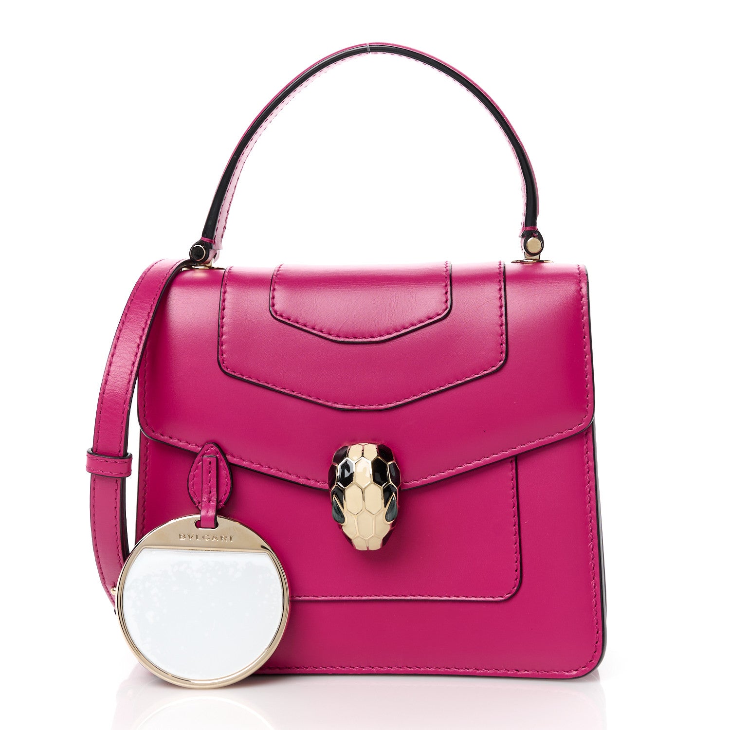 Bulgari Calfskin Serpenti Forever Top Handle Pink 5 of 21