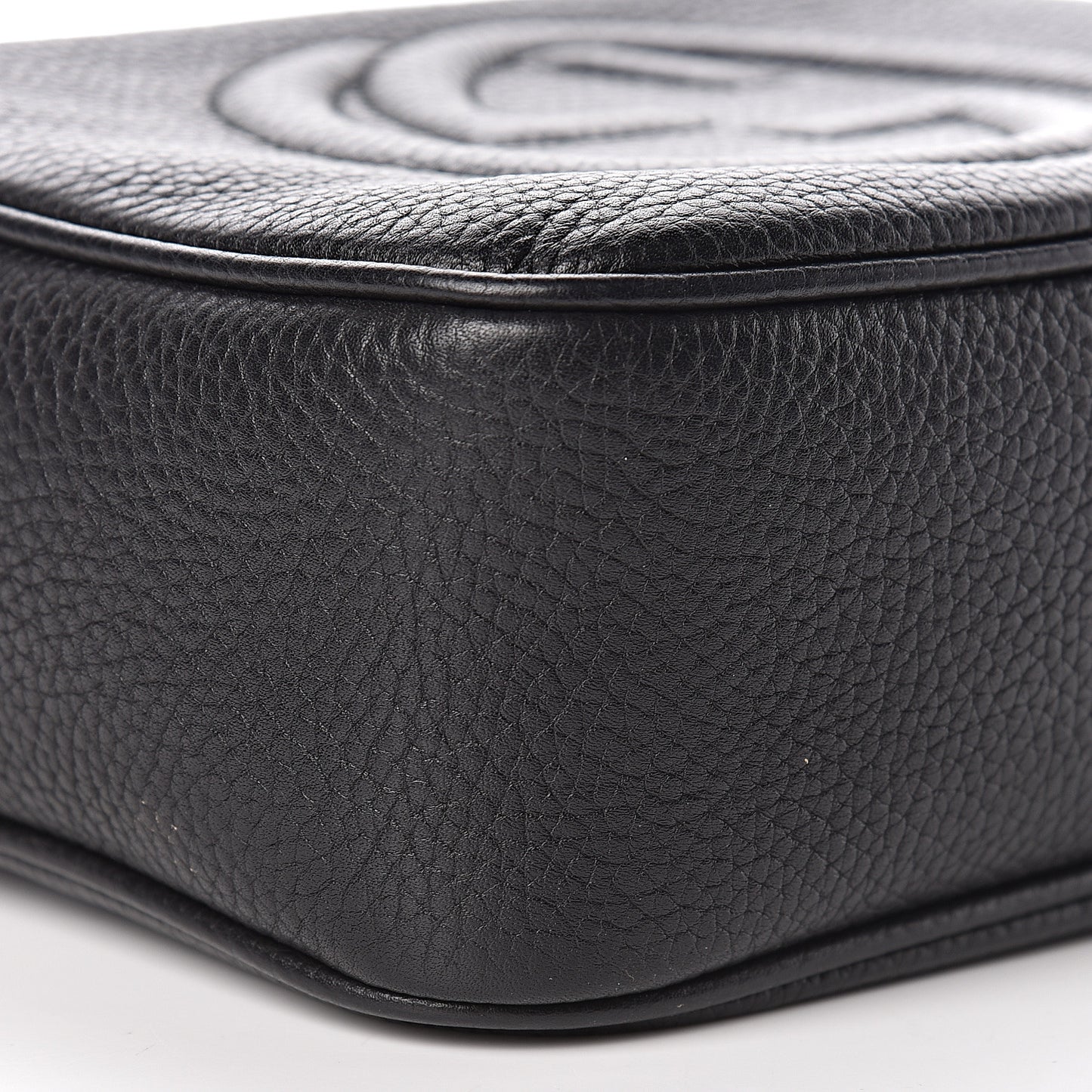 Pebbled Calfskin Small Soho Disco Bag Black