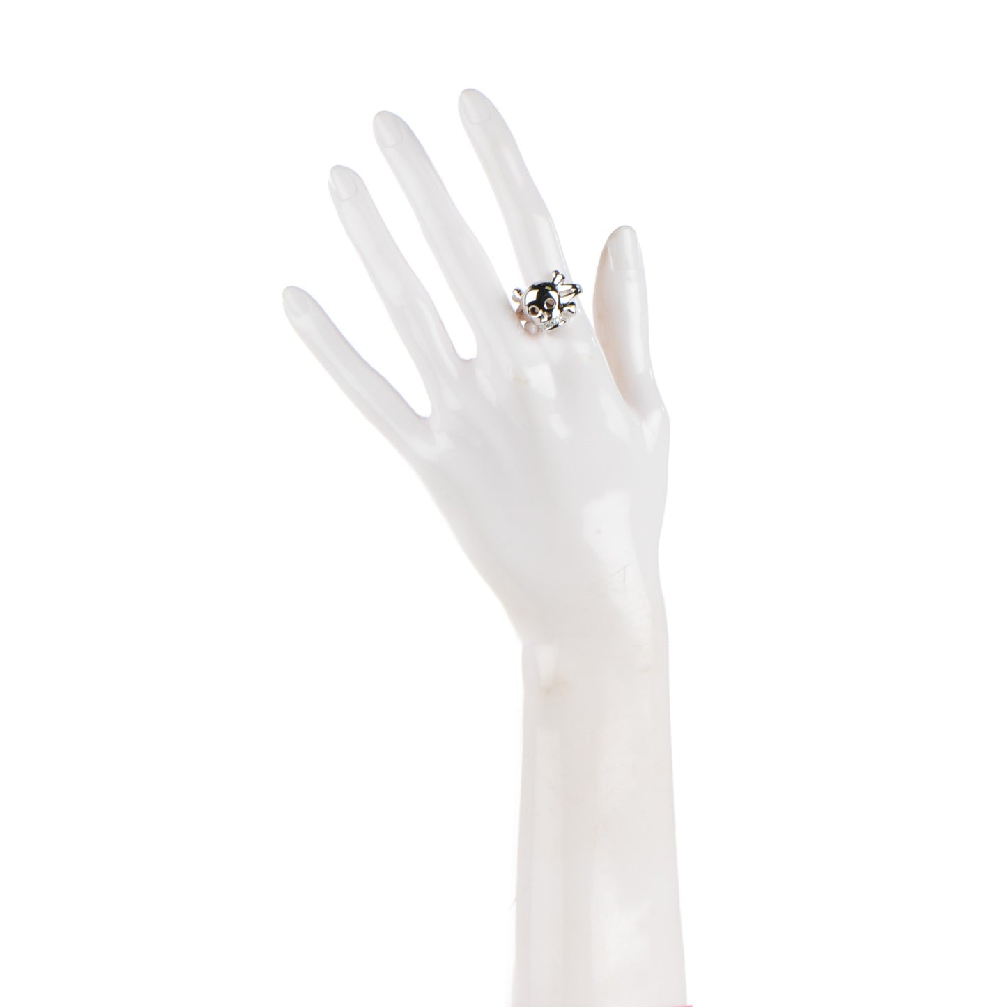 18K White Gold Diamond Tete de Mort Ring 7.75