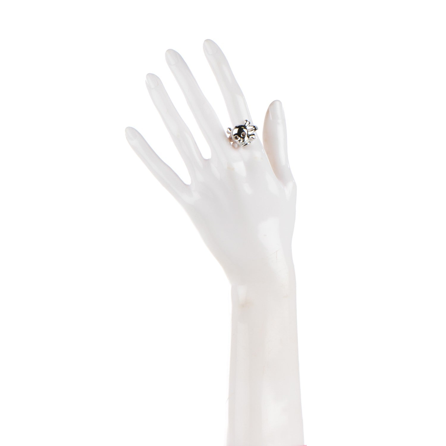 Christian Dior 18K White Gold Diamond Tete de Mort Ring 7.75 2 of 6