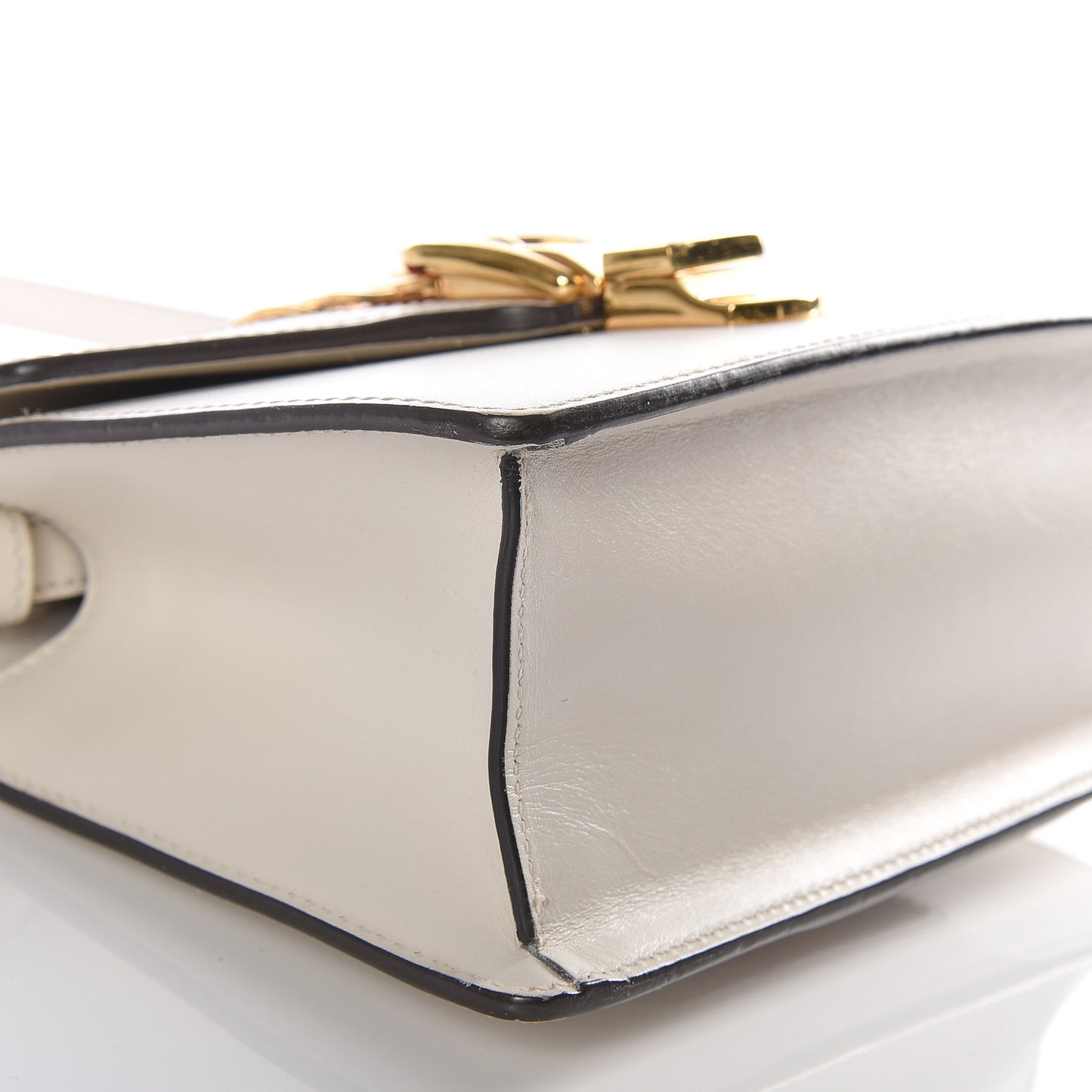 Calfskin Mini Sylvie Top Handle Bag White