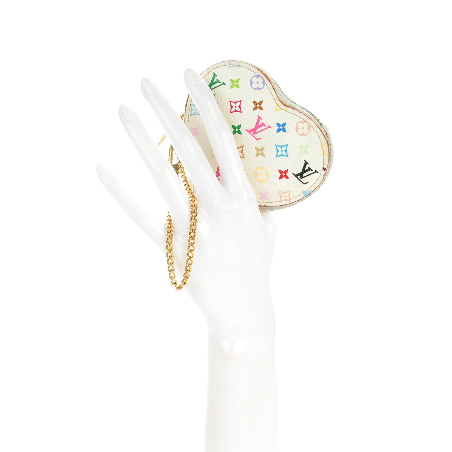 Louis Vuitton Monogram Multicolor Coeur Heart Coin Purse White 2 of 8