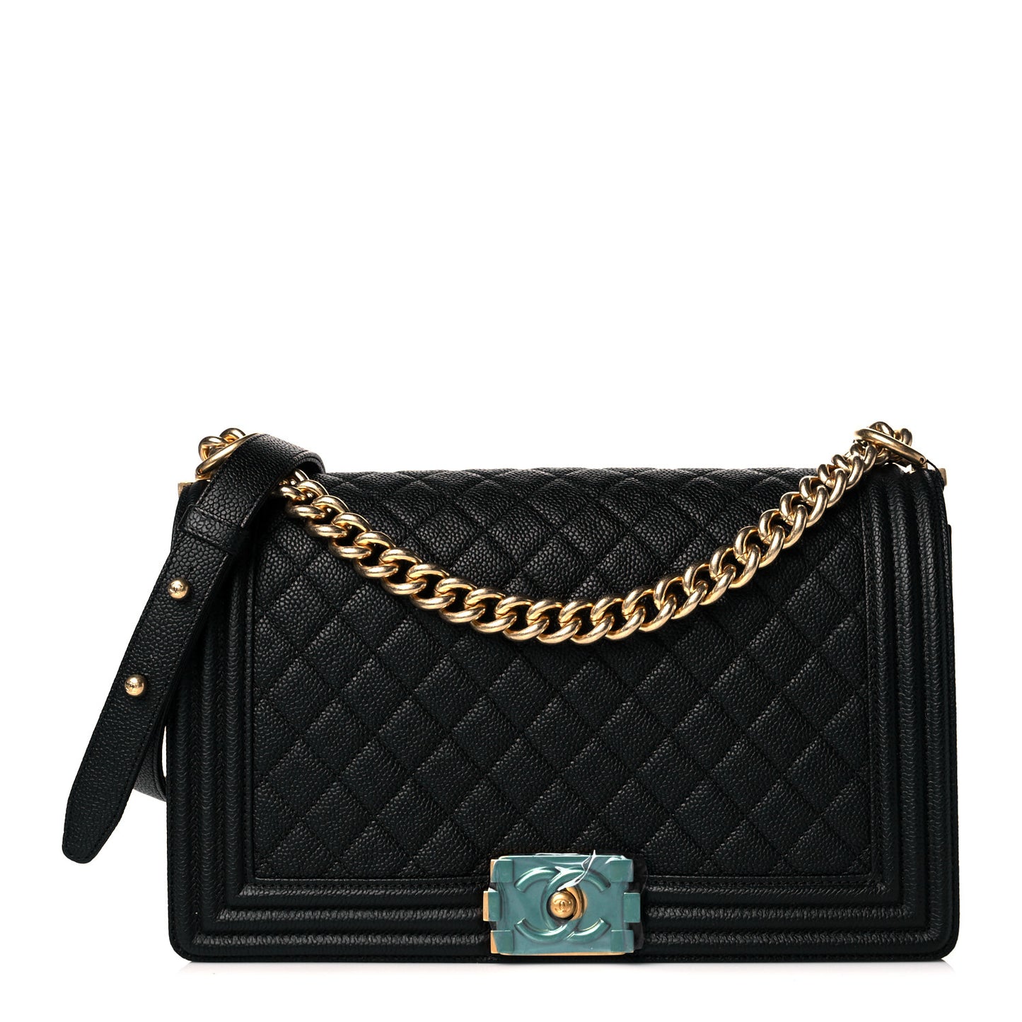 Calfskin Quilted New Medium Boy Flap Black