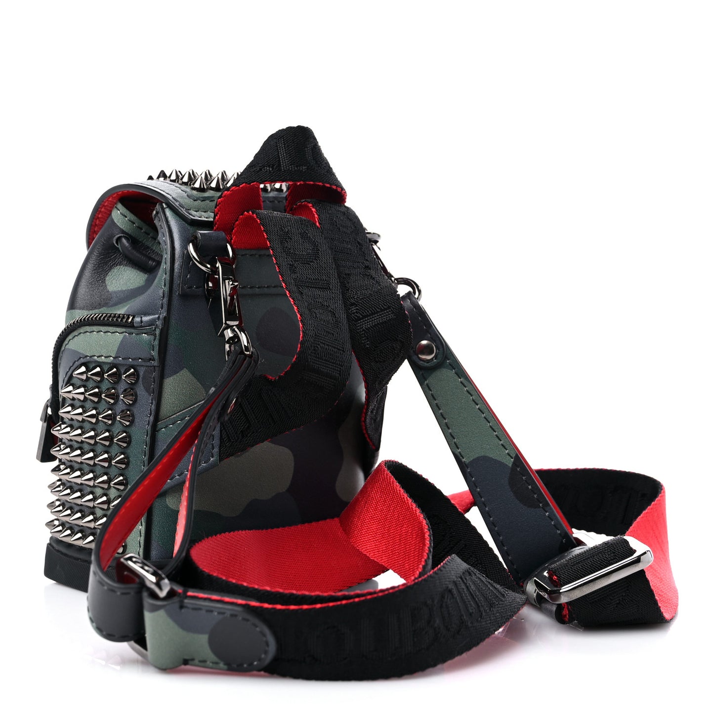Calfskin Spiked Camouflage Mini Explorafunk Keyring Bag Multicolor
