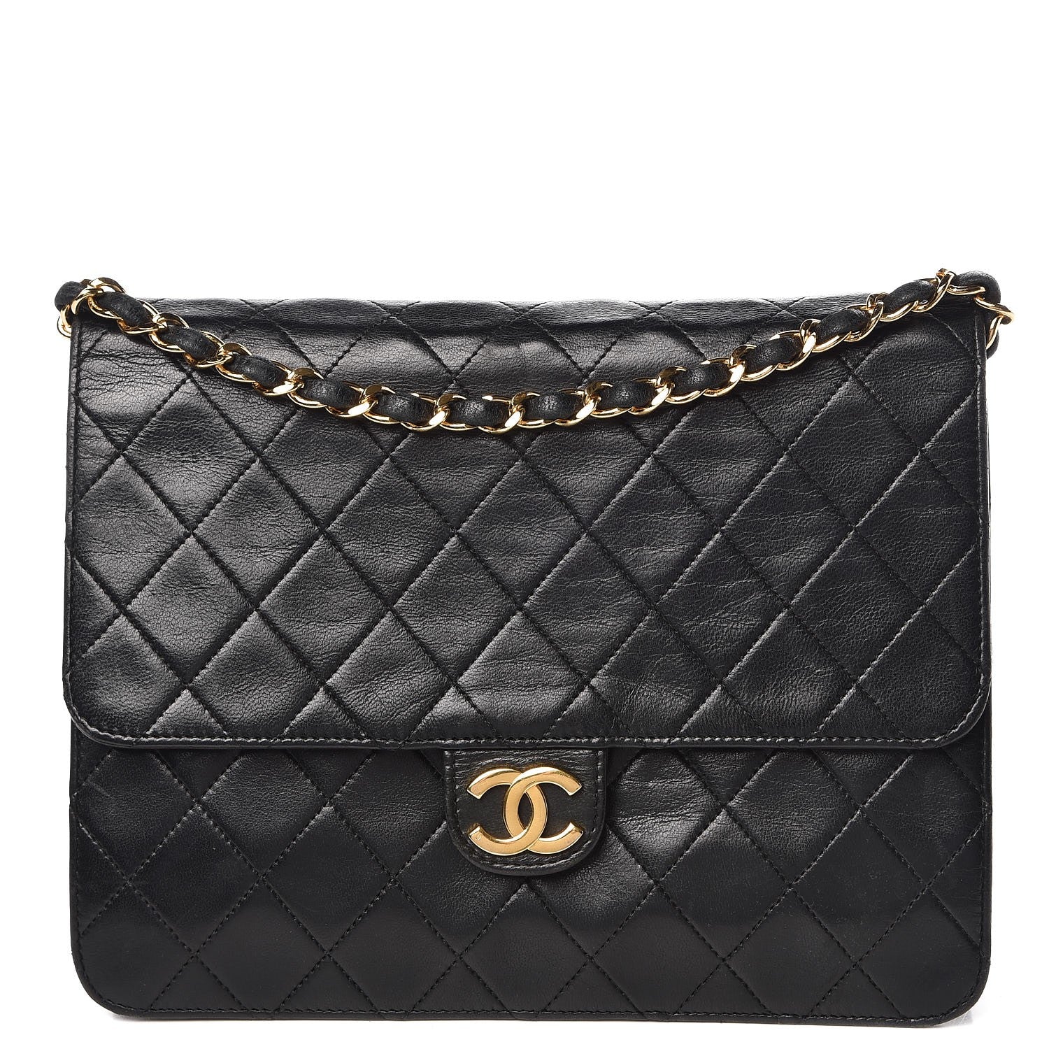 Chanel Lambskin Quilted Small Single Flap Black 1 of 9