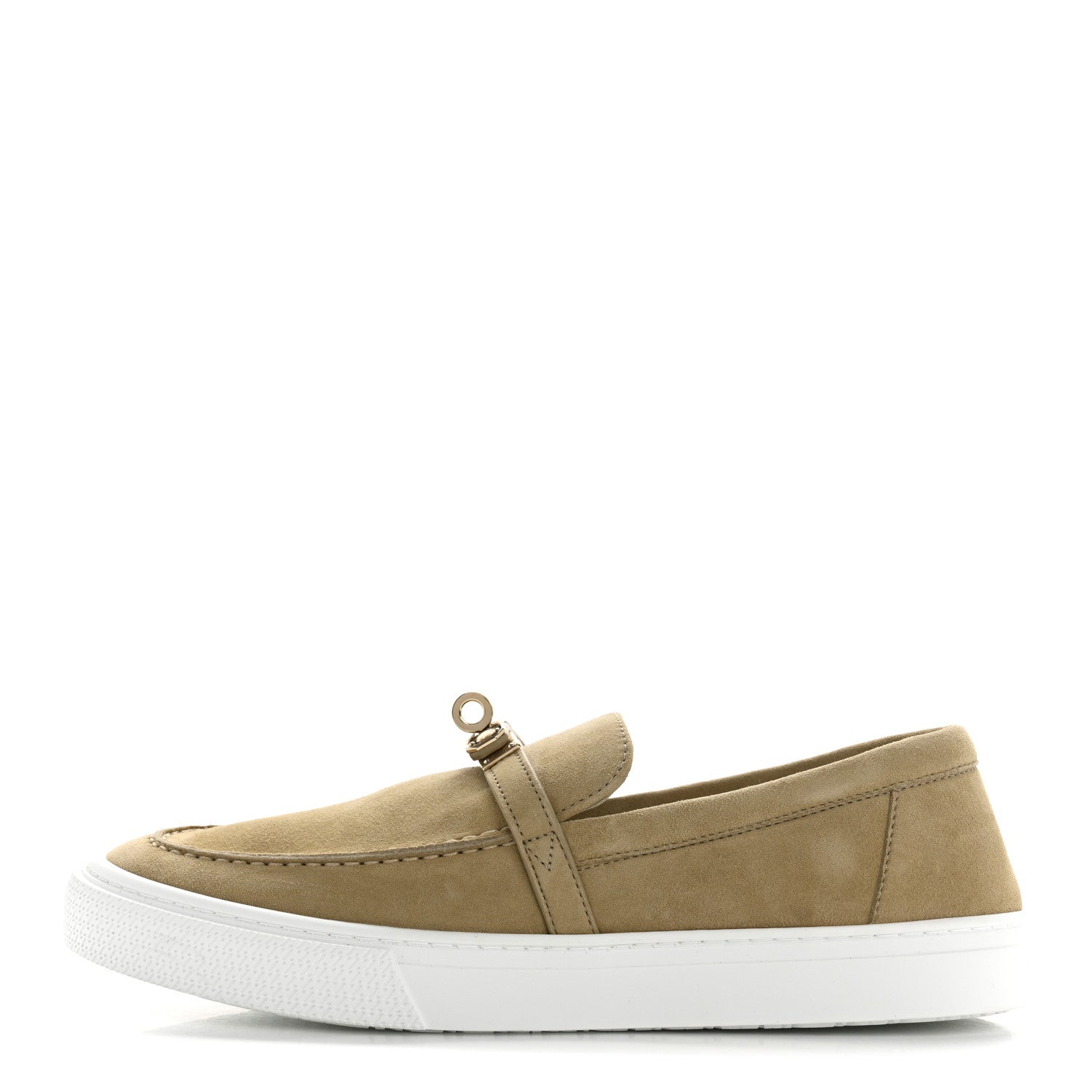 Hermes Suede Goatskin Game Slip On Sneakers 38 Beige Lin 1 of 11