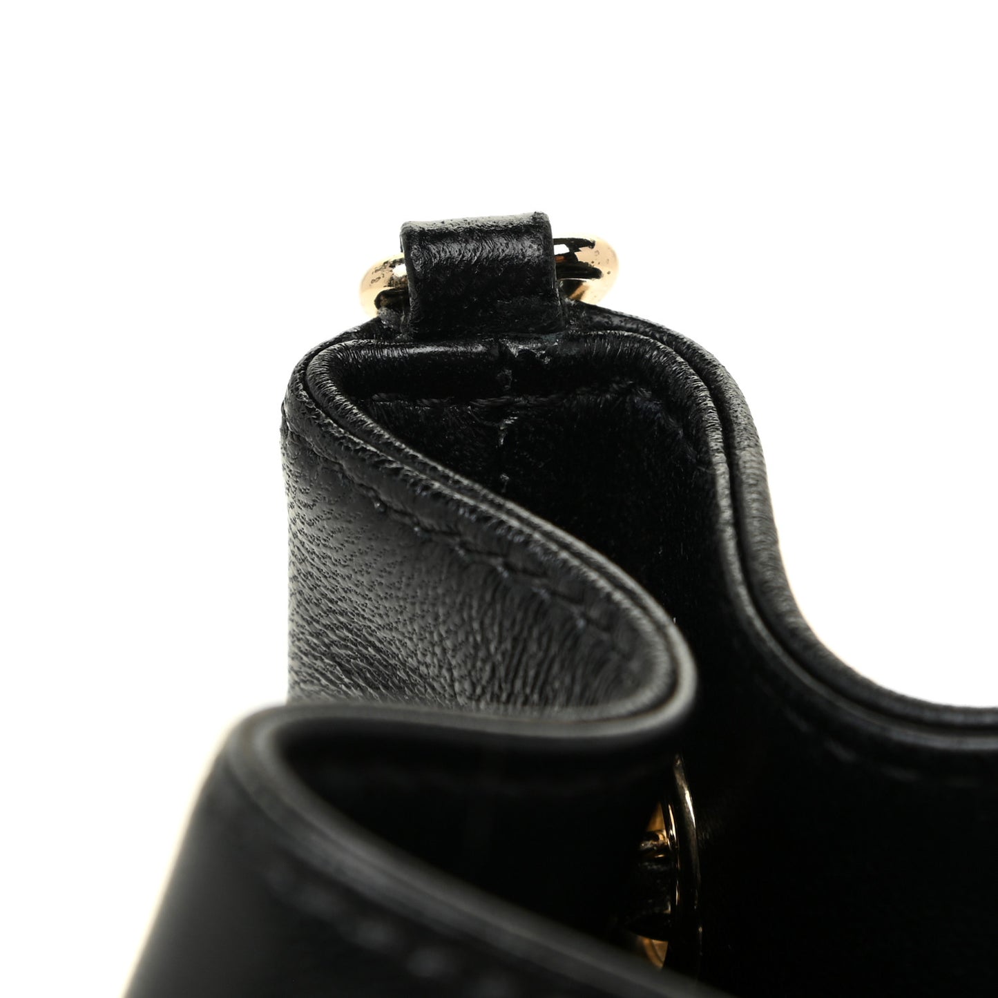 Lambskin Chevron Drawstring Bag Black