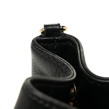 Chanel Lambskin Chevron Drawstring Bag Black 12 of 13