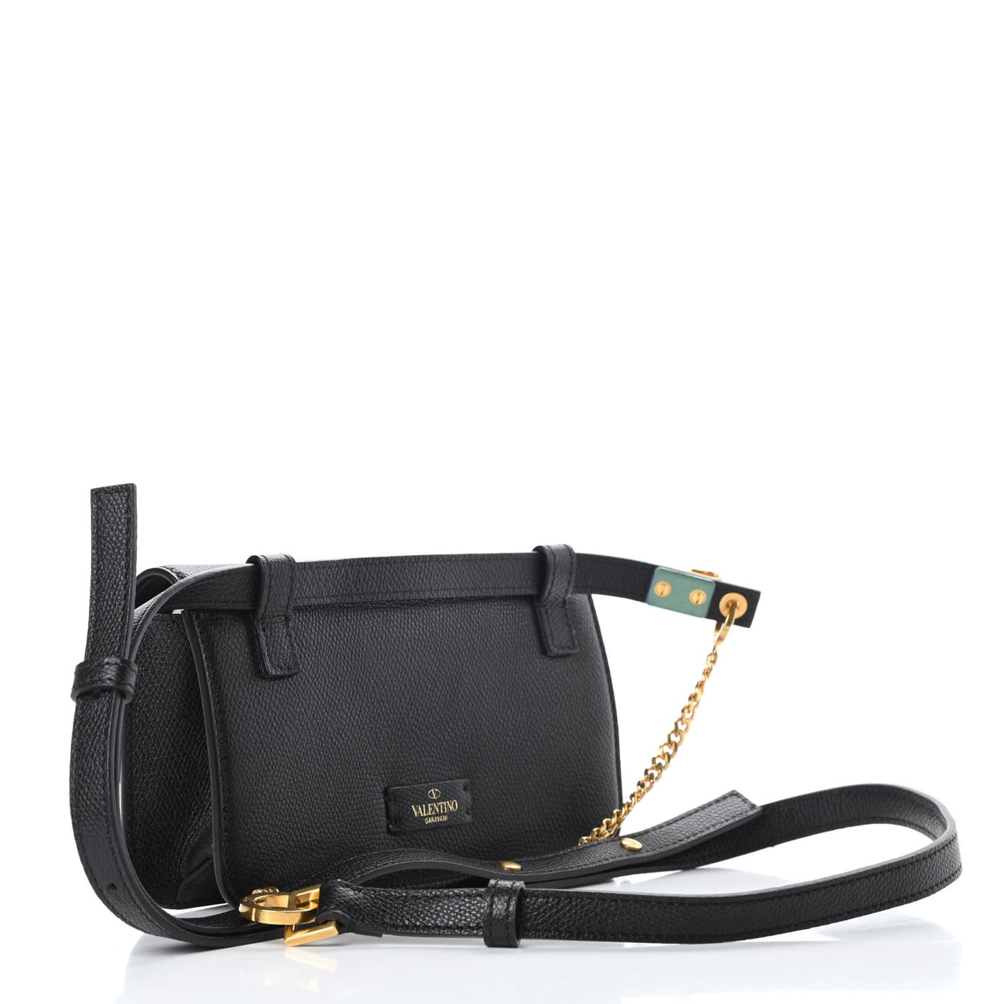 Grained Calfskin VSling Belt Bag Black