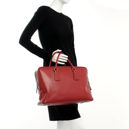 Prada Saffiano Travel Briefcase Red 2 of 12