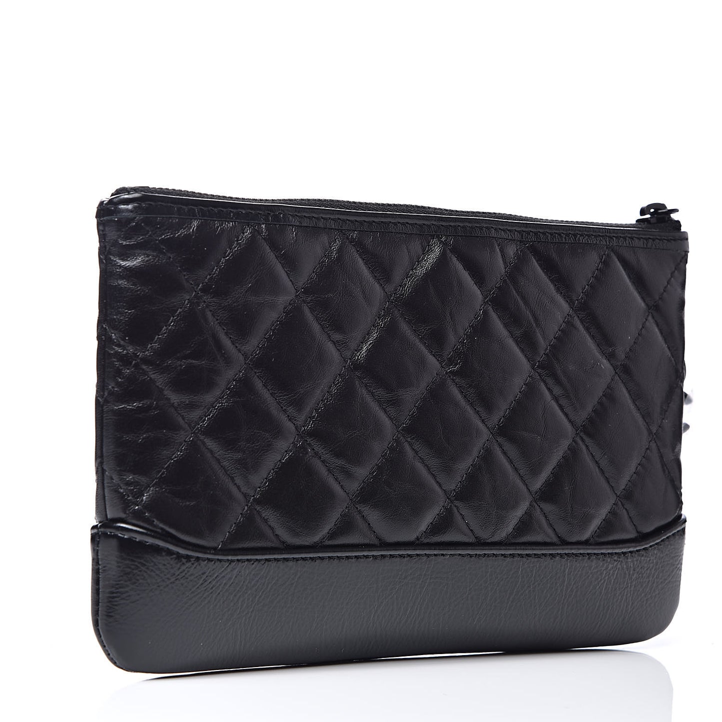 Aged Calfskin Quilted Small Gabrielle Pouch So Black