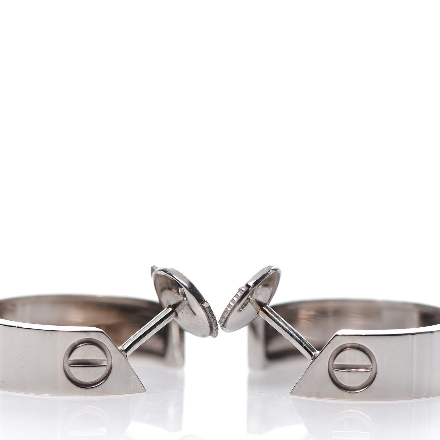 18K White Gold 5.5mm LOVE Hoop Earrings