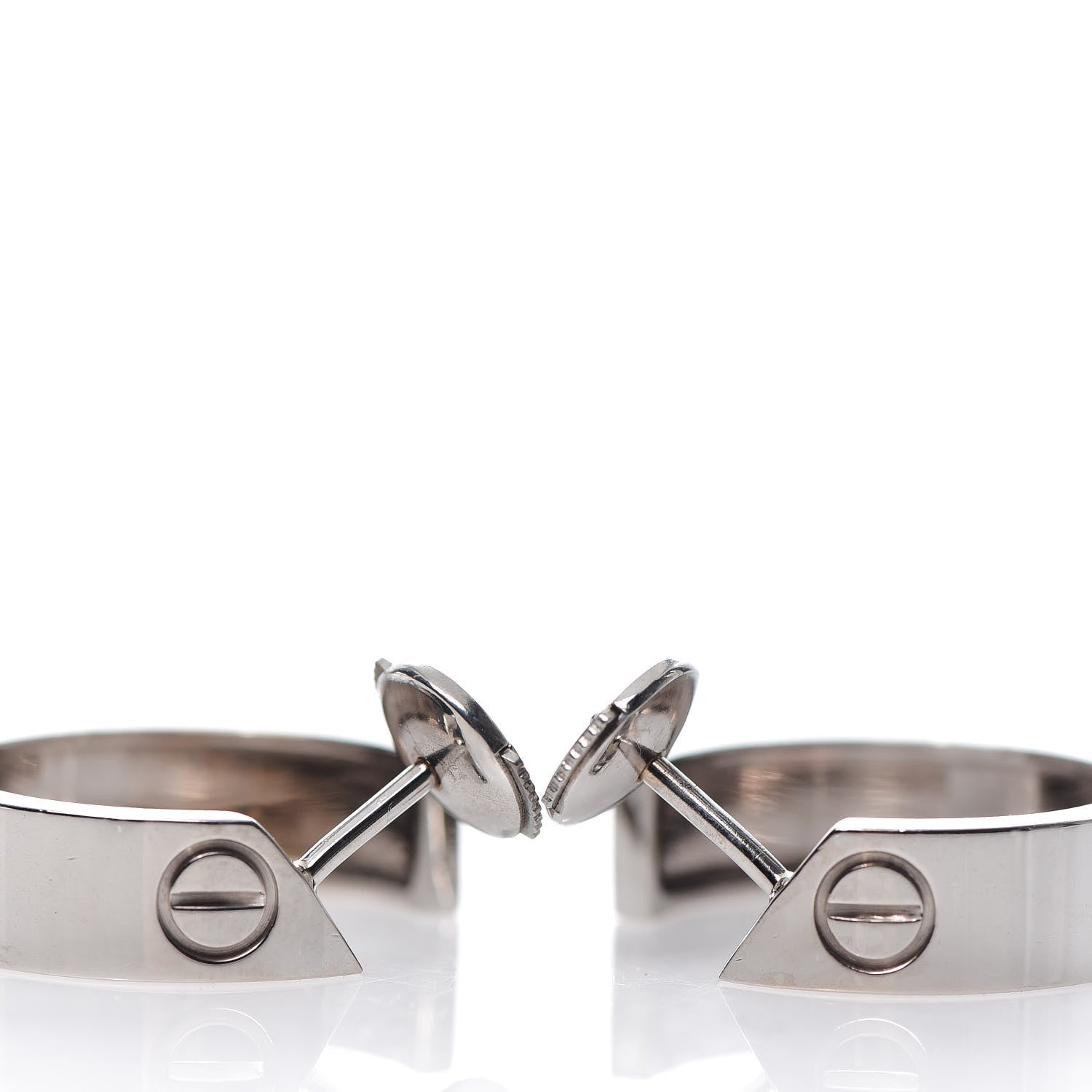 Cartier 18K White Gold 5.5mm LOVE Hoop Earrings 5 of 5