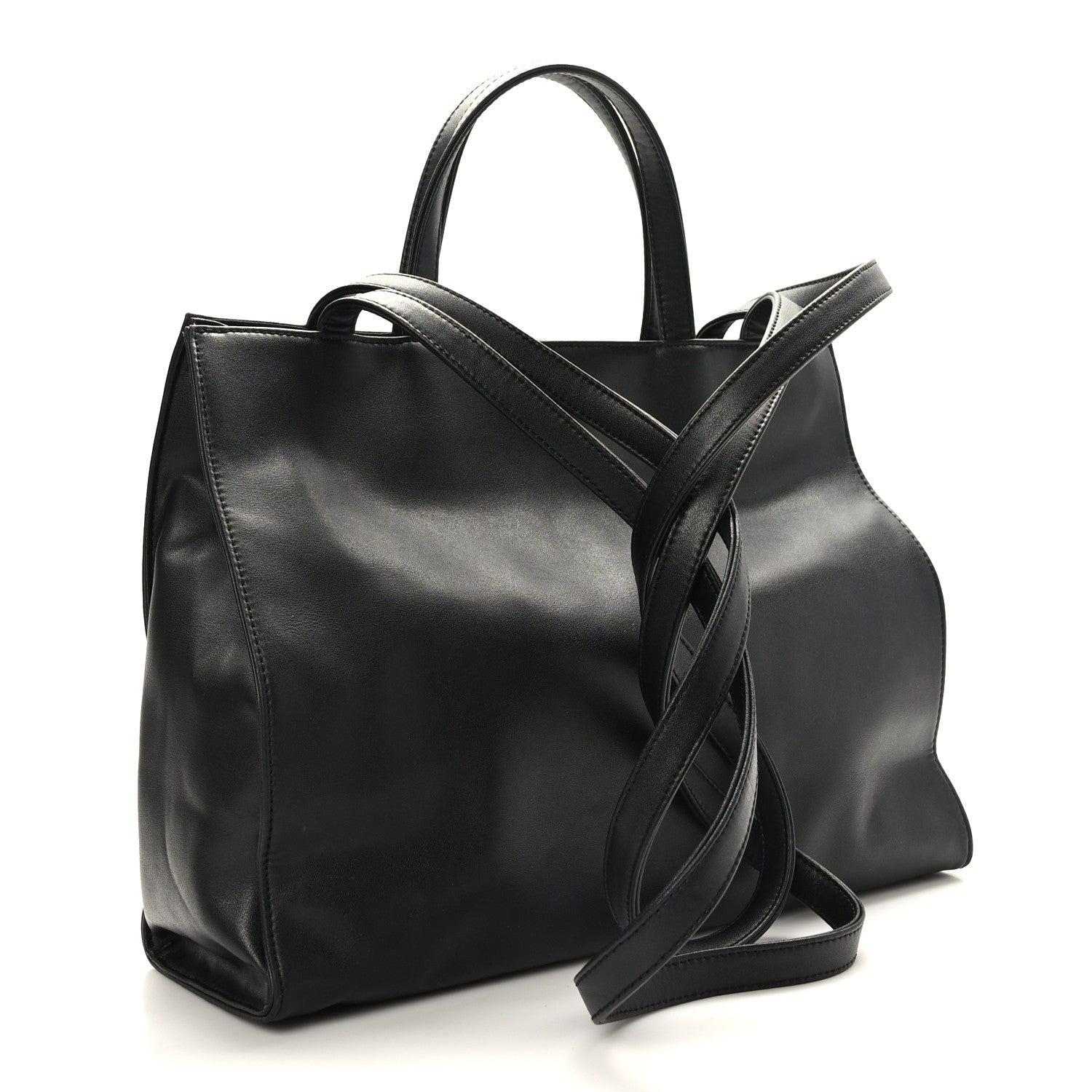 Telfar Vegan Leather Medium Shopping Bag Black 3 of 8