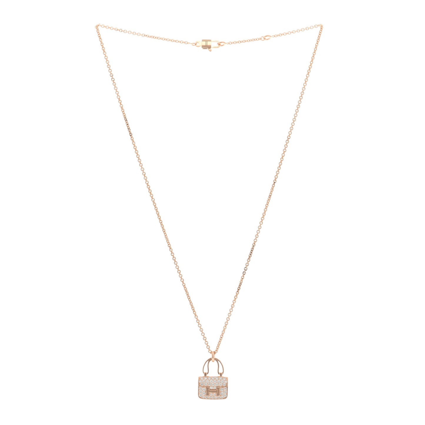 18K Rose Gold Diamond Constance Amulettes Pendant Necklace