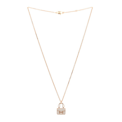 Hermes 18K Rose Gold Diamond Constance Amulettes Pendant Necklace 2 of 4