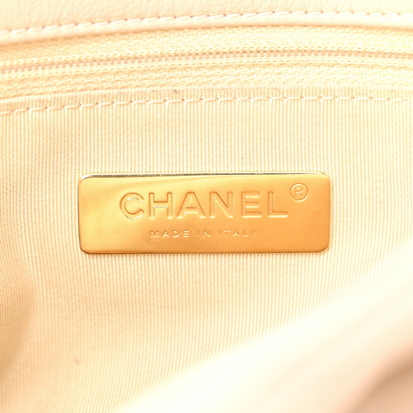 Lambskin Quilted Medium Chanel 19 Flap Beige