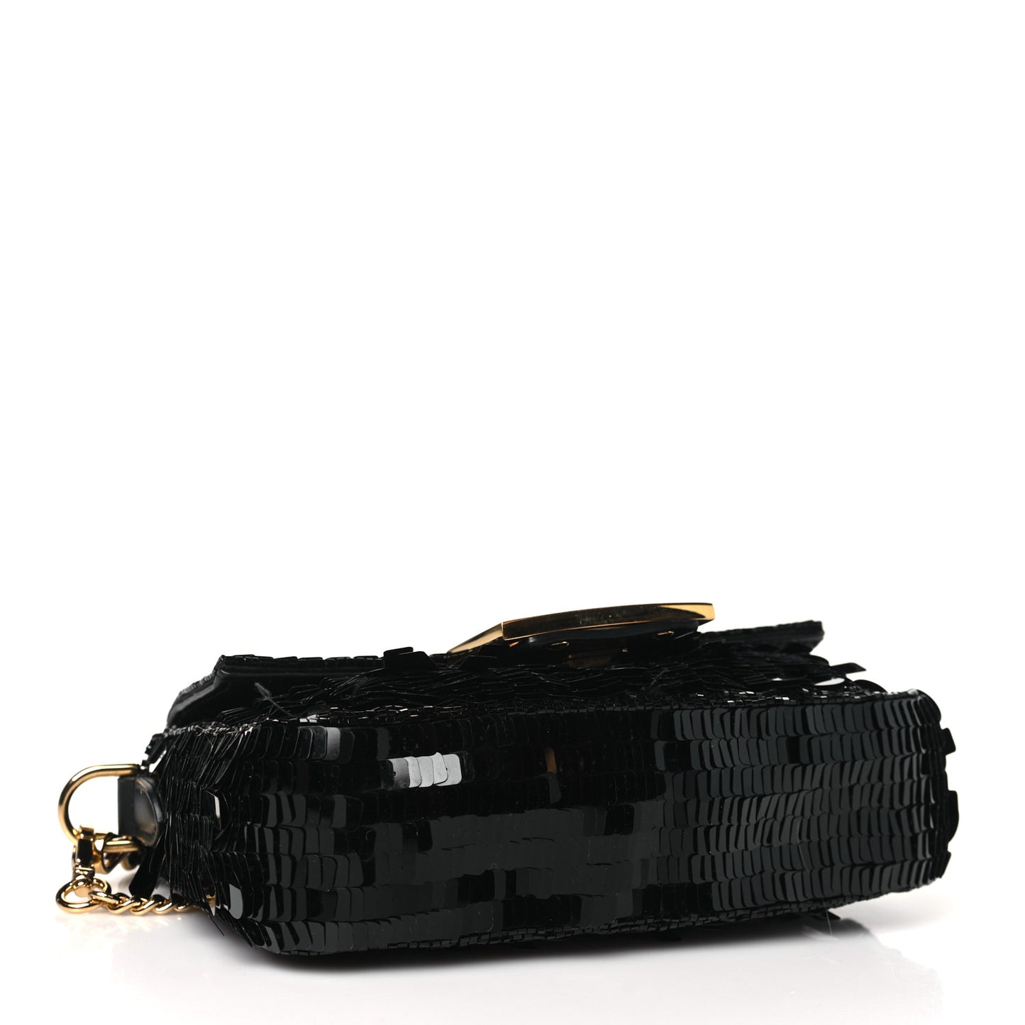 Sequin Paillettes Vitello Grace Sex and the City Mini Baguette Black