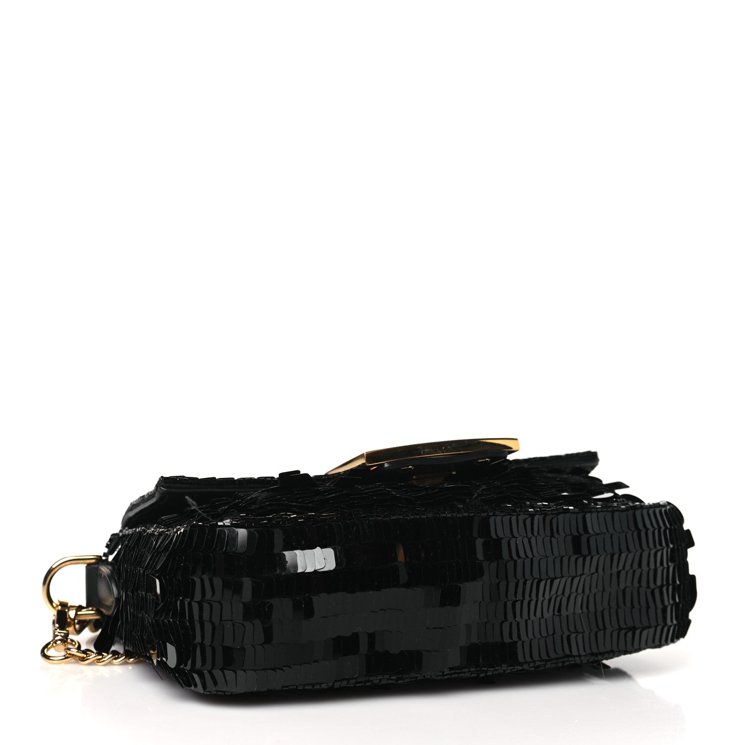 Fendi Sequin Paillettes Vitello Grace Sex and the City Mini Baguette Black 4 of 12