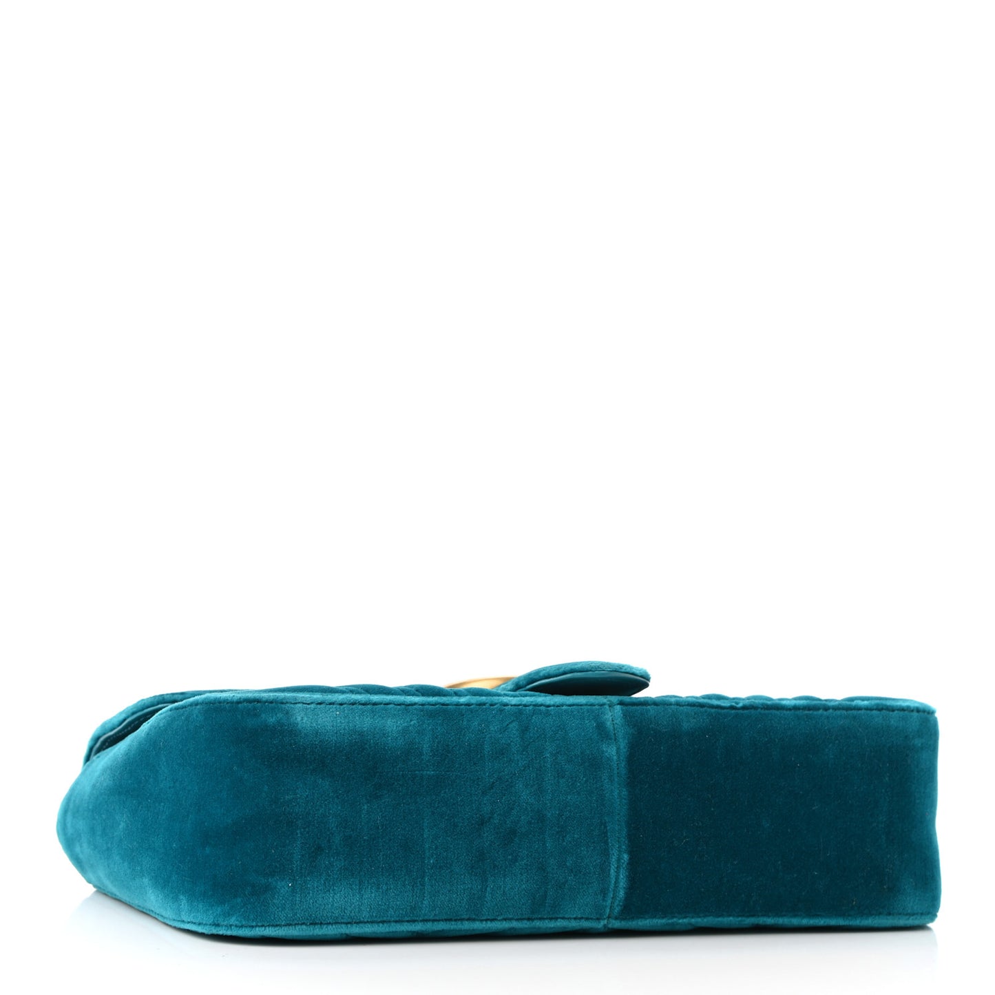 Velvet Matelasse Small GG Marmont Shoulder Bag Pavone Cyan
