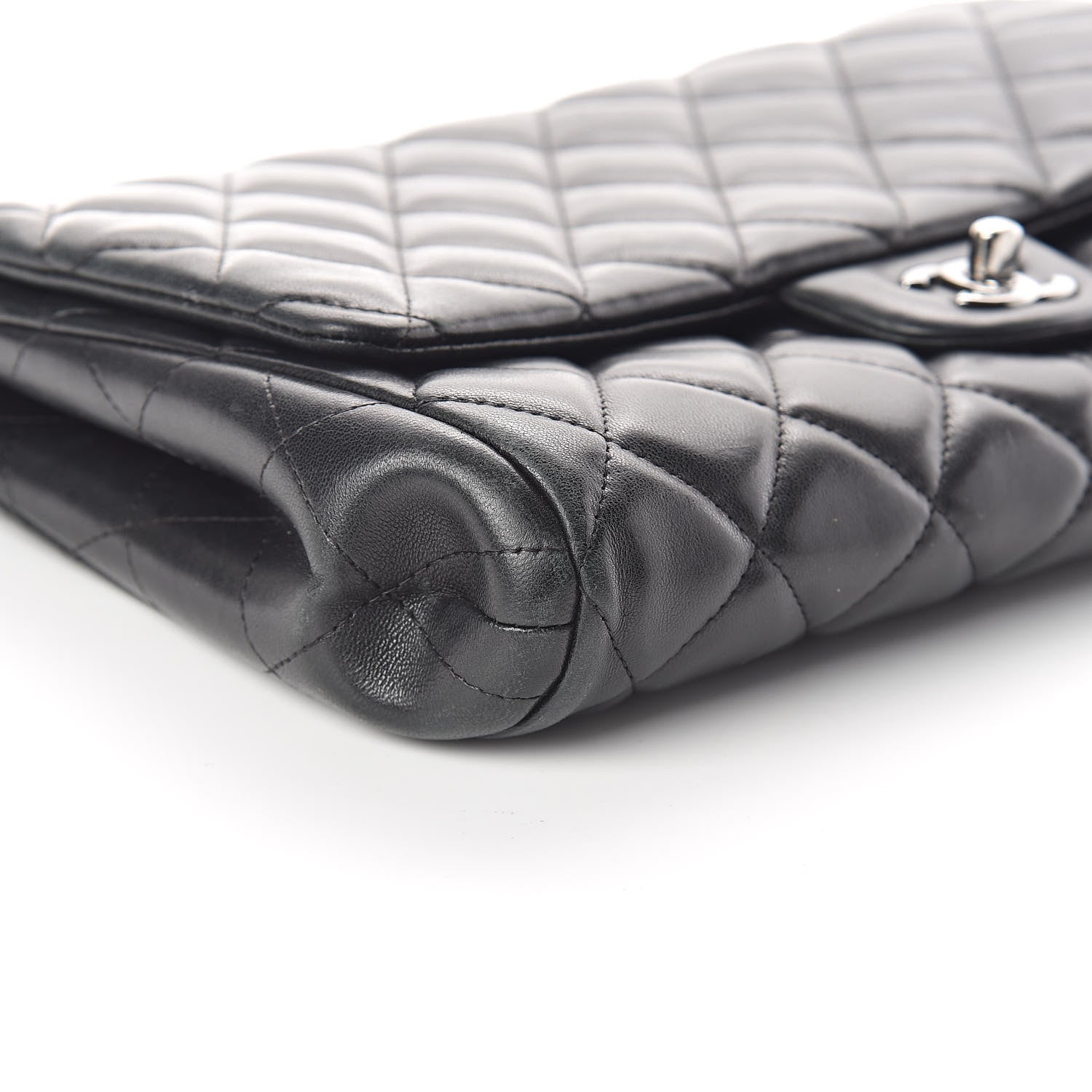 Chanel Lambskin Quilted Clutch With Chain Flap Black 9 of 10