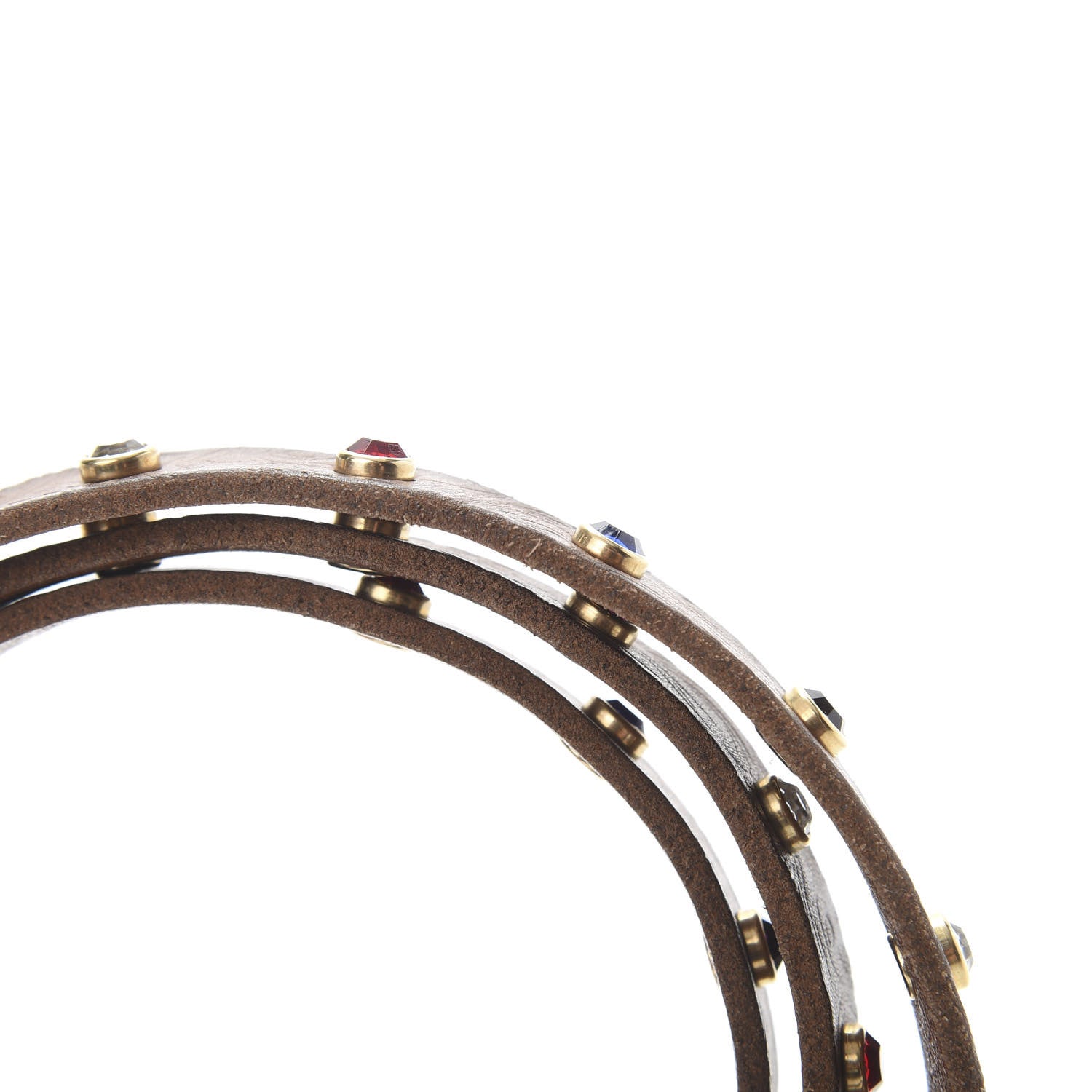 Gucci Faded Calfskin Crystal Studded Double G 20mm Belt 100 40 Cuir 6 of 6