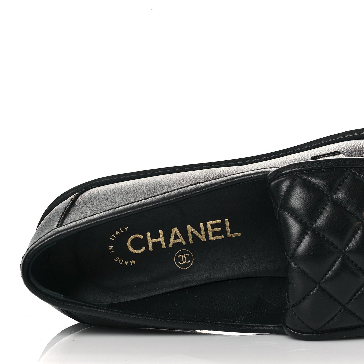 Lambskin Quilted CC Turnlock Loafers 39 Black