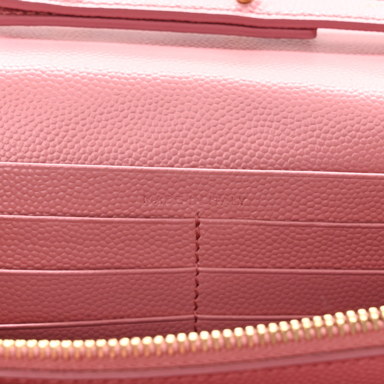 Saint Laurent Grain De Poudre Matelasse Chevron Monogram Chain Wallet Tender Pink 7 of 11
