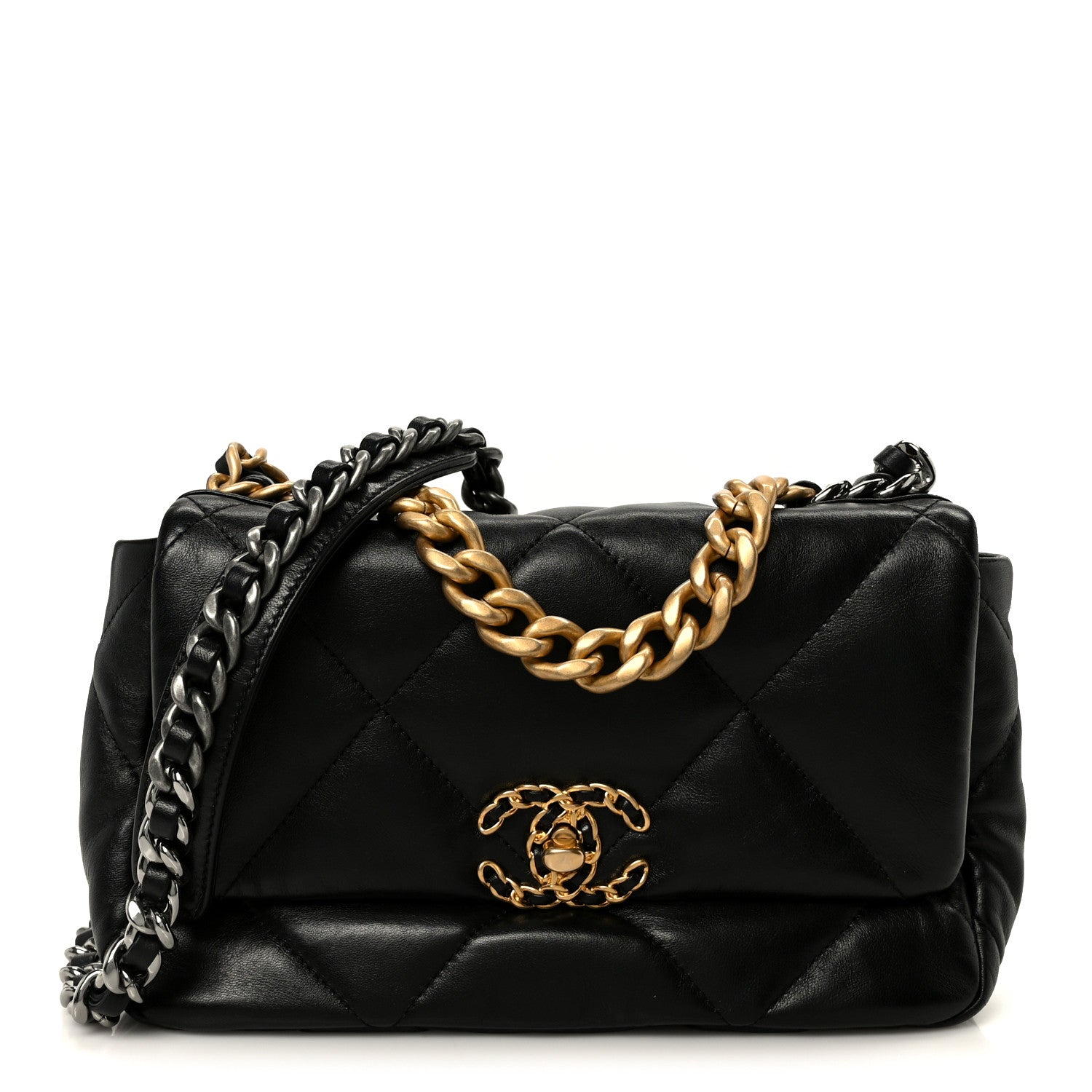Chanel Lambskin Quilted Medium Chanel 19 Flap Black 1 of 10