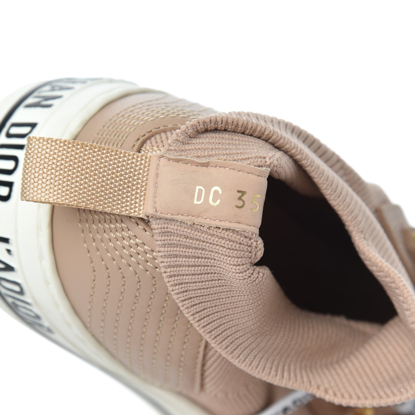Technical Knit Womens Walk'n Dior High Top Sneakers 35.5 Nude